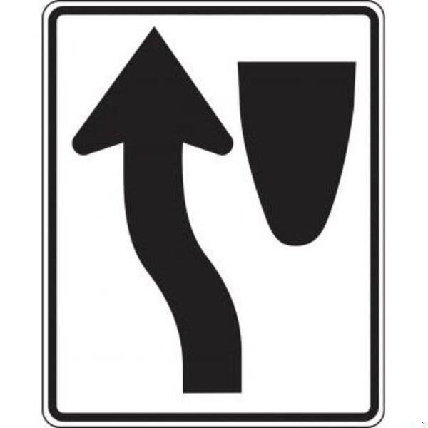 Accuform LANE GUIDANCE SIGN KEEP LEFT SYMBOL MR48HP MR48HP - main
